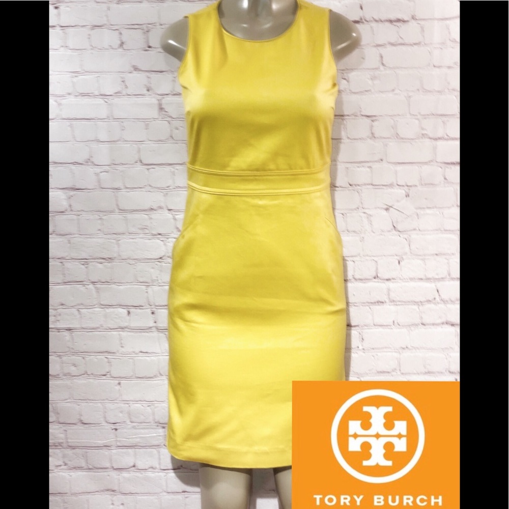 Tory Burch Yellow Sleeveless Sheath Dress